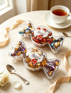 Boîte de chocolats truffes <span class=keywords><strong>noisette</strong></span> Novelty Candy Contour, design élégant et transparent pour les cadeaux de mariage et les surprises d'anniversaire - Product Image 1