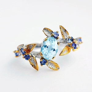 Anello da donna creativo a forma di foglia con zirconi cubici, elegante ornamento per le mani alla moda - Product Image 2