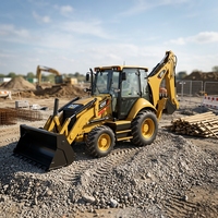 Merek Amerika USA 8 Ton Berkualitas Tinggi Bekas 4WD CAT 420F Backhoe Loader Original Bekas Dengan Harga Murah