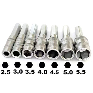 H4 Nut điều khiển tay công cụ lục giác ổ cắm nhỏ 2.5 3.0 3.5 4.0 4.5 5.0 5.5mm với 6 điểm Hex Shank ổ cắm h4x28mm - Product Image 2