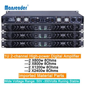 Mansender TOP Audio professionnel 1U classe D amplificateur numérique 2 canaux grande puissance 2400 Watts puissance importé matériel pièces <span class=keywords><strong>ampli</strong></span> - Product Image 2