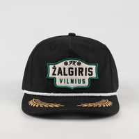 Casquettes de baseball noires non structurées à 5 panneaux en 100 % coton de haute qualité, avec logo personnalisé et broderie métallique vintage – Vente en gros