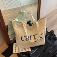 Ouye sacs fourre-tout réutilisables en toile de coton pour la peinture sacs fourre-tout en toile pour étudiants de mode avec poche et fermeture éclair