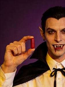 Capsules et pilules de sang en gel de silice écologiques pour Halloween, accessoires de cosplay de vampire, accessoires de farces - Pack de 4 par Jokez 'n' Prankz - Product Image 4