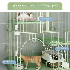 <span class=keywords><strong>Cage</strong></span> pour chien chat d'intérieur à deux trois étages avec fermeture à bouton grande taille facile à installer respirant chat maison espace libre boîte d'emballage - Product Image 3