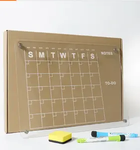 Clear Refrigerator Acrylic Erasable Calendar Whiteboard Magnetic Dry Erase Calendar Board for Fridge