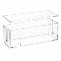 Boîte de rangement de câbles de bureau en acrylique transparente personnalisée avec couvercle, gestion des fils, emplacement pour câbles, panneau avec logo OEM, ensemble de boîtes de rangement