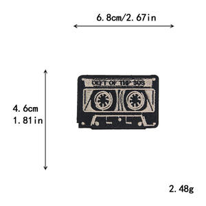 Gran oferta, tema de instrumento de <span class=keywords><strong>Rock</strong></span>, hierro en lentejuelas bordadas, logotipo de nota Musical, guitarra, bajo, <span class=keywords><strong>CD</strong></span>, cinta, saxofón, parches de música - Product Image 6