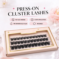 Bulu Mata Premium Buatan Tangan 3 Baris Model Cluster, Pengerjaan Istimewa 8-16mm, Semua untuk Bulu Mata Alami Stereoskopik