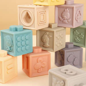 티 더 짜기 실리콘 빌딩 장난감 실리콘 베이비 소프트 블록 - Product Image 2