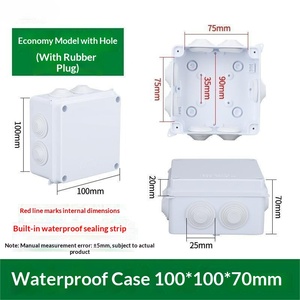 100x100x70mm IP65 <b>Waterproof</b> <b>Junction</b> <b>Box</b> with Rubber Plug Pre-drilled Holes Built-in Sealing Strip Economy Model Terminal <b>box</b> - Product Image 2