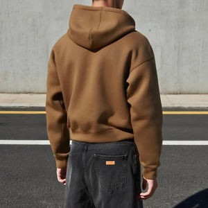 Felpa con Cappuccio YITE Personalizzata in Tessuto Tecnico 500gsm, Oversize, Corta, con <span class=keywords><strong>Zip</strong></span> Intera, Alta Qualità, 100% Cotone Pesante - Product Image 2