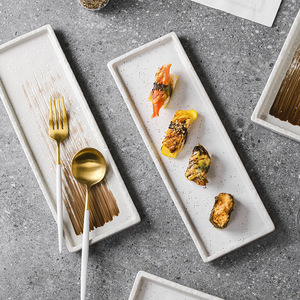 Japanese Style Rectangular Ceramic <strong>Sushi</strong> <strong>Plate</strong> 12 Inch Long Tray for Sashimi BBQ Steak Restaurant Tableware - Product Image 3