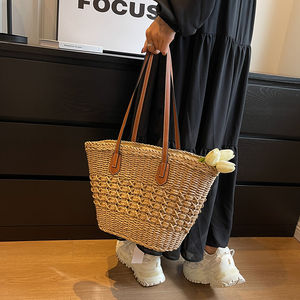 Bolso <span class=keywords><strong>de</strong></span> hombro para mujer, bolsos <span class=keywords><strong>de</strong></span> diseñador, bolso ecológico <span class=keywords><strong>de</strong></span> paja, minimalista, para verano, trabajo, viajes, versátil, <span class=keywords><strong>de</strong></span> gran capacidad, para <span class=keywords><strong>la</strong></span> <span class=keywords><strong>playa</strong></span> - Product Image 4