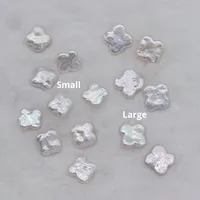 Perles d'eau douce baroques naturelles de qualité AAA en vrac, forme trèfle à quatre feuilles, blanches, 10-14 mm, sans trou, pour la fabrication de bijoux