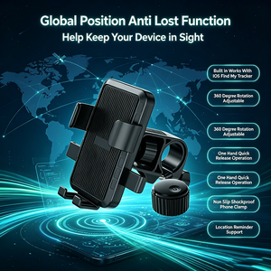 Supporto Telefono Bici/Moto con Localizzatore GPS Integrato, Anti-Smarrimento, Rotazione a 360°, Antiurto, Morsetto Bici - Product Image 1