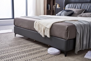 <span class=keywords><strong>Lit</strong></span> double 1,8 mètre en cuir véritable, style simple <span class=keywords><strong>et</strong></span> moderne, très tendance, luxe léger, avec tête de <span class=keywords><strong>lit</strong></span> capitonnée, pour chambre de mariage <span class=keywords><strong>et</strong></span> chambre principale - Product Image 6