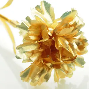 Großhandel Luxus echte Blume künstliche 24k Goldfolie Nelkang für Müttertagsgeschenk