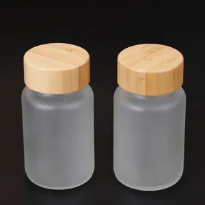 Transparent Pharmaceutical Empty 100ml Frosted Glass Bottles Medicine Vials With Anti-theft Lid