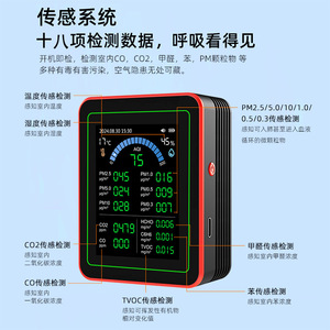 Air Quality Monitor ZN-MT32 LCD Display PM2.5 CO2 HCHO TVOC Sensor Data Storage For Indoor Use - Product Image 4