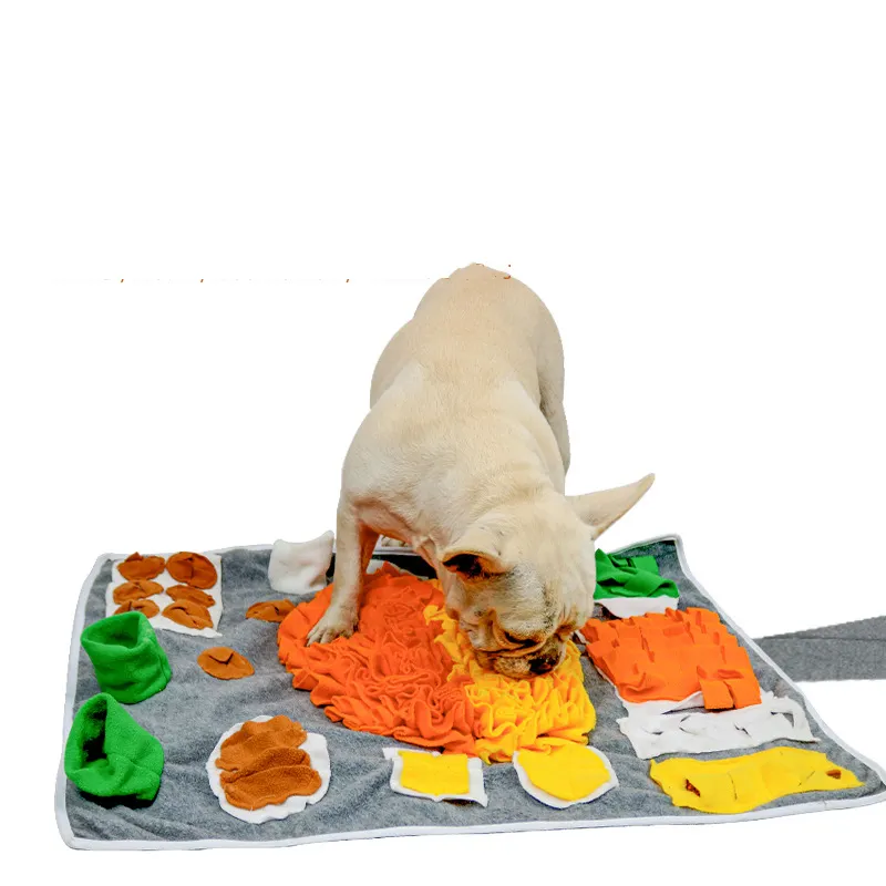 Üretici toptan besleme yıkanabilir taşınabilir turuncu pet köpek snuffle mat kaymaz