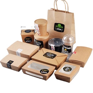 Box CHAMEPAK Eco-friendly Biodegradable Food Paper Box Takeaway Container Disposable Food Kraft Paper Box
