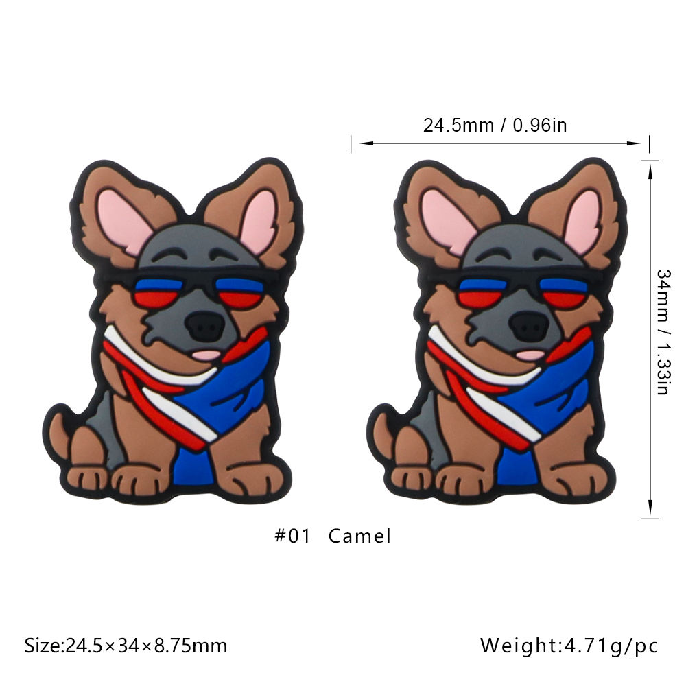 SA579ลูกปัดซิลิโคนรูปสัตว์หมา