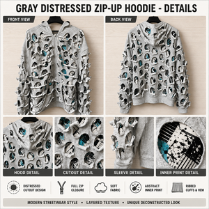 Felpa con cappuccio oversize in alpaca 500GSM all'ingrosso OEM, in cotone felpato con taglio cut-out, lavaggio acido, stile <span class=keywords><strong>rock</strong></span>, sportiva, invernale, con zip, di lusso - Product Image 3