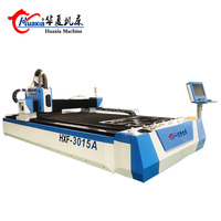 Mesin Pemotong Laser Serat Logam Kecepatan Tinggi 1000W Merek HuaXia Cina Harga Terjangkau Kontrol Otomatis CNC Bench-Top