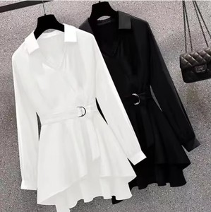 Chemisier formel pour femmes en gros, col en V, cintré, amincissant, sans bretelles, 100 % polyester, nouveau style - Product Image 6