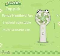 Mini ventilateur portable pliable Panda avec trois vitesses de vent, recharge USB, design mignon Panda, utilisation en hôtel