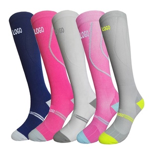 Faire ma propre <span class=keywords><strong>course</strong></span> d'entraînement et de récupération Chaussettes de <span class=keywords><strong>compression</strong></span> unisexes montantes sans couture au genou - Product Image 1