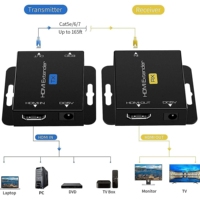 Kuyia HDMI- 60M-Extender Avec POC 1920x1020 60hz Extender Via Power Line Adapter pour PS5/Sky Q 4K HDR Support