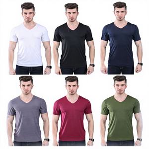 Camiseta Deportiva de Compresión para Hombre, 6 Colores, Spandex/Poliéster, Corte Regular, Lisa, con Logotipo OEM Personalizado - Product Image 2