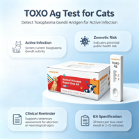 Kit de test rapide de l'antigène Toxoplasma, cassette de diagnostic TOXO Ag pour le Toxoplasma feline, pour usage en clinique vétérinaire et en laboratoire