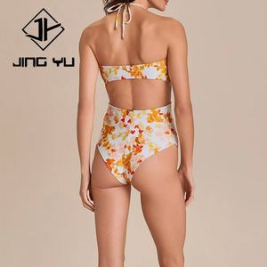 Traje de Baño Personalizado con Estampado Hawaiano, Diseño Calado, Tirantes Finos, OEM, Alta Calidad, Poliéster, Traje de Baño de Una Pieza 2025 - Product Image 3