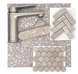 Mosaico de Mármol Crema Rosa, Baldosas Redondas de 10 mm de Grosor, para Uso en Habitaciones Modernas - Product Image 5