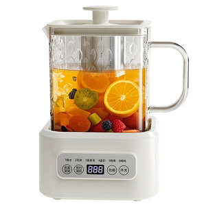 Thông minh 1L Kính Ấm đun nước LCD hiển thị 24h Giữ ấm 5 <span class=keywords><strong>Temp</strong></span> cài đặt tự động shut-off đun sôi khô bảo vệ những người đam mê cà phê - Product Image 1