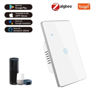 Interrupteur mural intelligent Tuya Zigbee standard US/AU, cadre en alliage d'aluminium, 1-2-3-4 voies, commande vocale via application, interrupteur intelligent pour éclairage