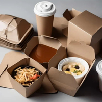 Biodégradable personnalisé Pe Enduit Frit Pique-Nique Traiteur Kraft Papier Boîte À Lunch À Emporter Taco Fast Food Boîtes En Papier