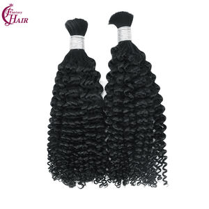 FH 100% Virgen Trenzas Cabello Afro Jerry Onda rizada Extensión de cabello a granel Sin trama Afro Kinky Cabello humano a granel para trenzar - Product Image 1