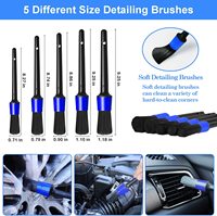 Ensemble de brosses de nettoyage automobile portables MEIQING MQCK012 avec nettoyeur de vitres, perceuse, kit de nettoyage de voiture en microfibre - Multi-usages