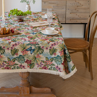 Nappe de table imperméable en coton et lin, motif pastoral américain, effet peinture à l'huile, décoration de table, housses de table basse de luxe léger