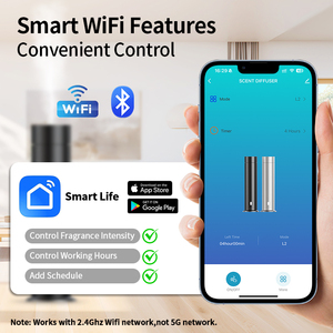 เครื่องกระจายกลิ่นอโรมาแบบไร้น้ำ ได้รับการรับรองมาตรฐาน CE ROHS FCC ความจุ 120 มล. ผลิตจากอลูมิเนียมอัลลอยด์ ระบบลมเย็น เงียบ พร้อมตัวตั้งเวลา เหมาะสำหรับใช้ในบ้าน สำนักงาน และโรงแรม - Product Image 3