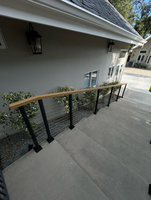 Poteau de garde-corps pour terrasses en acier inoxydable noir, système de garde-corps en câble pour balcon extérieur