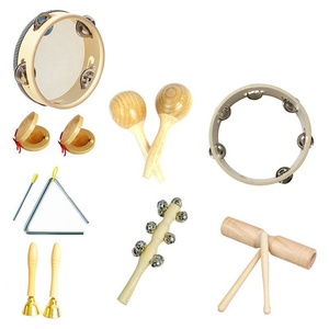 Juego de Instrumentos de Percusión de Madera al por Mayor de 8/9/10 Piezas con Maraca, Pandereta, Castañuela y Tubo de Sonido para Educación Musical Infantil - Product Image 4