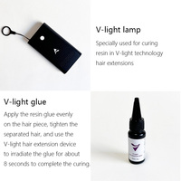 Extensiones de Cabello Humano con Luz UV LED, Kit de Máquina de Extensiones de Cabello con Luz UV, Sistema de Extensiones de Cabello Invisible, Gel de Resina de Curado Rápido, Peluca