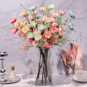 Flores Artificiales, Ramo de Azaleas de Plástico, Alta Simulación, Decoraciones para Bodas y Hogar, Paquete Individual - Product Image 1