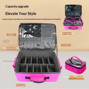 Maletín de Maquillaje Profesional, Maletín con Ruedas de Gran Capacidad para Maquilladores, Multifuncional, para Belleza, Arte de Uñas, Tatuajes, PU Impermeable - Product Image 1