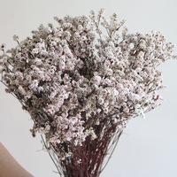 Buket Rumput Kristal Limonium Awet Bentuk Persegi, Bunga Kering Buatan Tangan untuk Dekorasi Rumah, untuk Hari Valentine, Wisuda, Tahun Baru